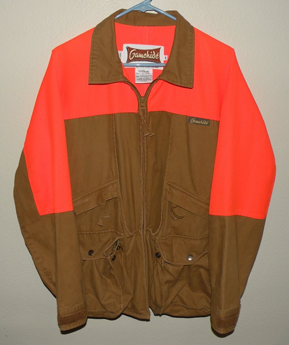 Gamehide Men’s Medium Zipper Upland Bird Jacket Pockets Blaze Orange Brown